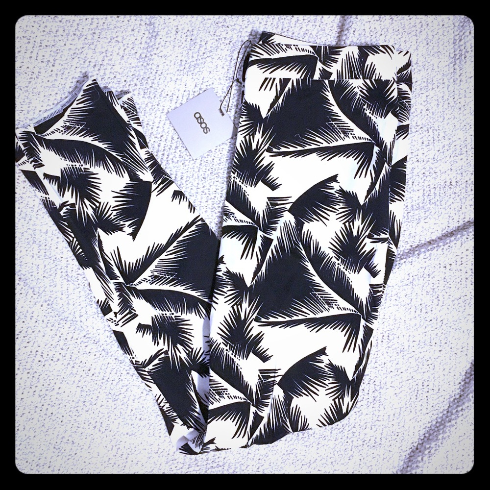 NWT ASOS palm print pants - Picture 1 of 4