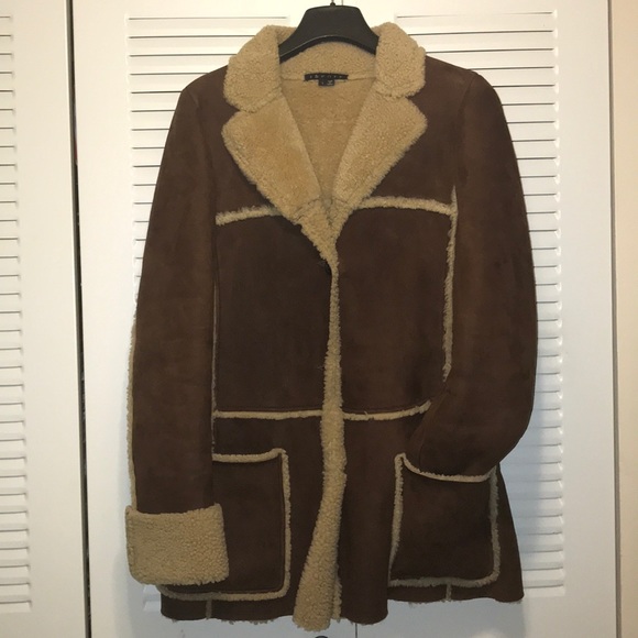 *Sold- Theory Shearling Leather Coat - Picture 1 of 7