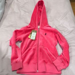 Juicy Couture Kids Pink Velour Hoodie