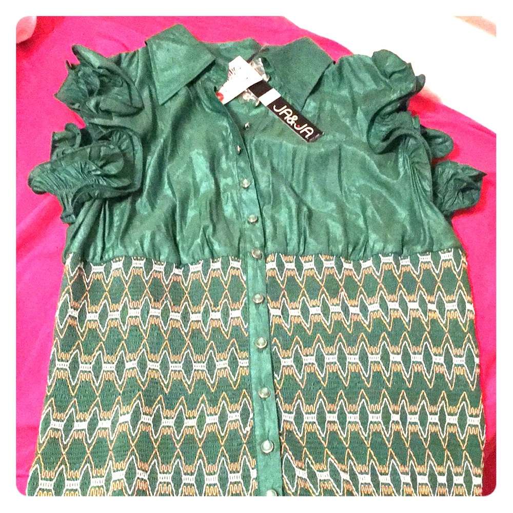 Boutique Blouse Shimmering Evergreen