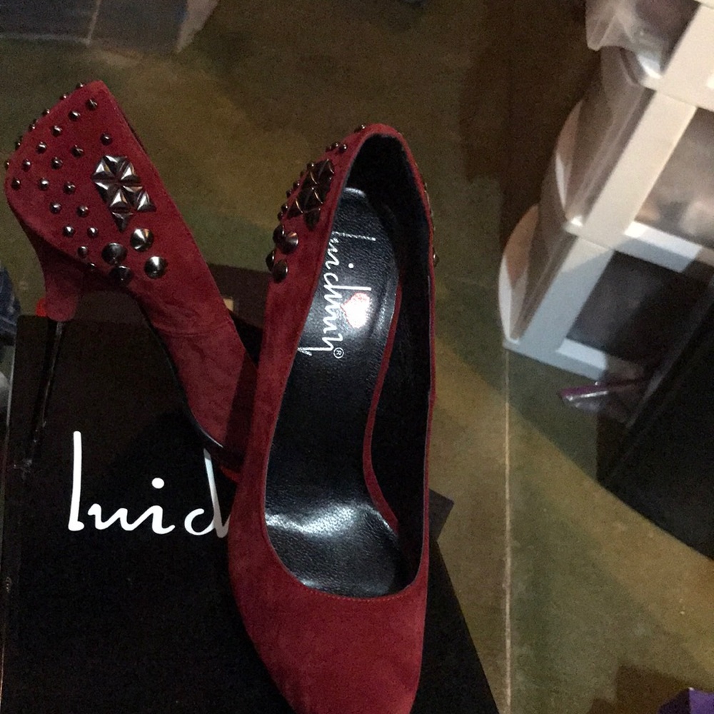 Red studded heels