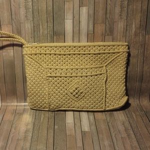 Vintage Crocheted Off White Clutch Purse
