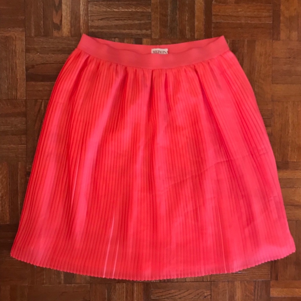 Pink Knee-length Ruffle Skirt