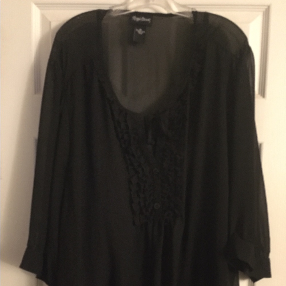Black see-through top with solid black tank inside