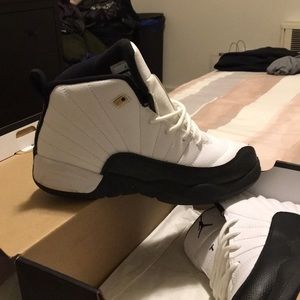 White and Black Retro Taxi Jordan 12’s