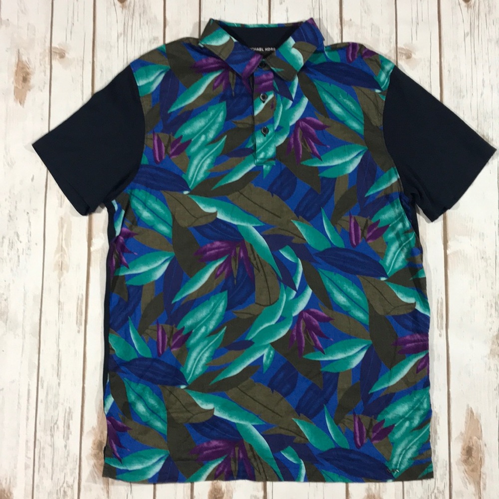 Michael Kors men’s floral polo shirt M