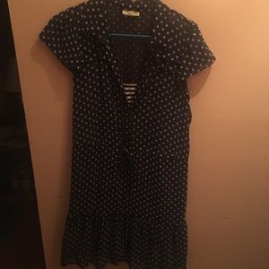 white polka dotted dress
