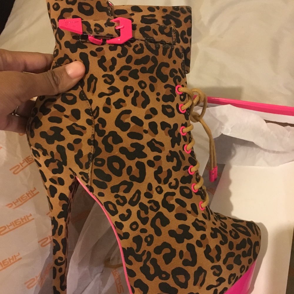 Cheetah print booties