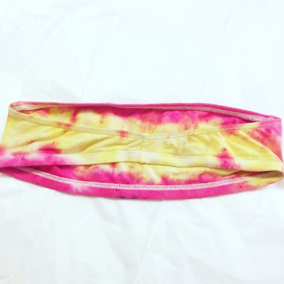 Handmade Pink & Yellow Tye-Die Bandue Bra - Picture 3 of 3