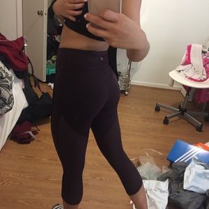 Black Cherry Cropped Lululemon mesh leggings
