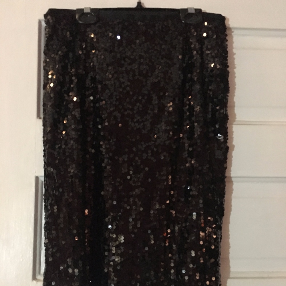 Calvin Klein Black Sequin Pencil Skirt