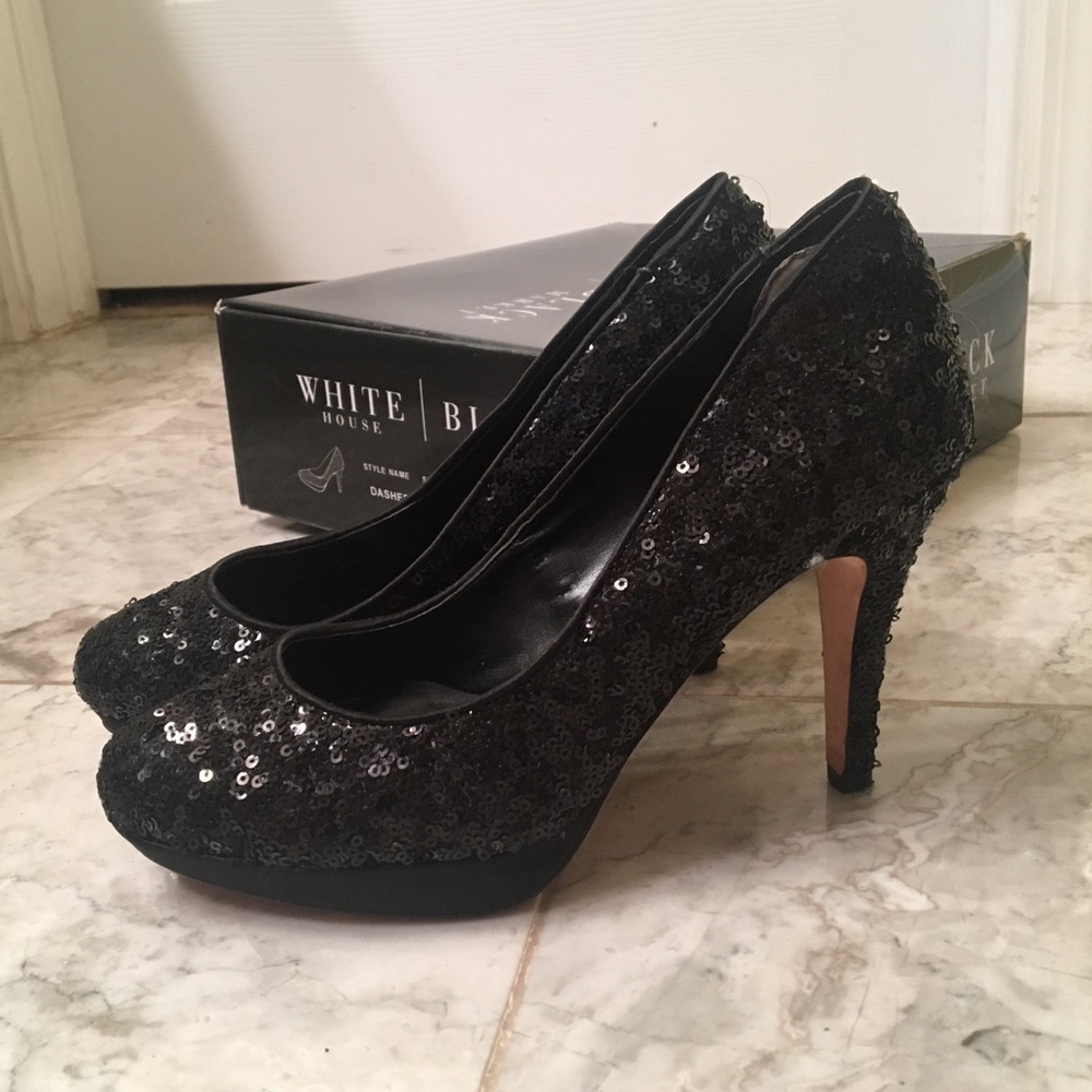 Black sequin heels by White House Black Market