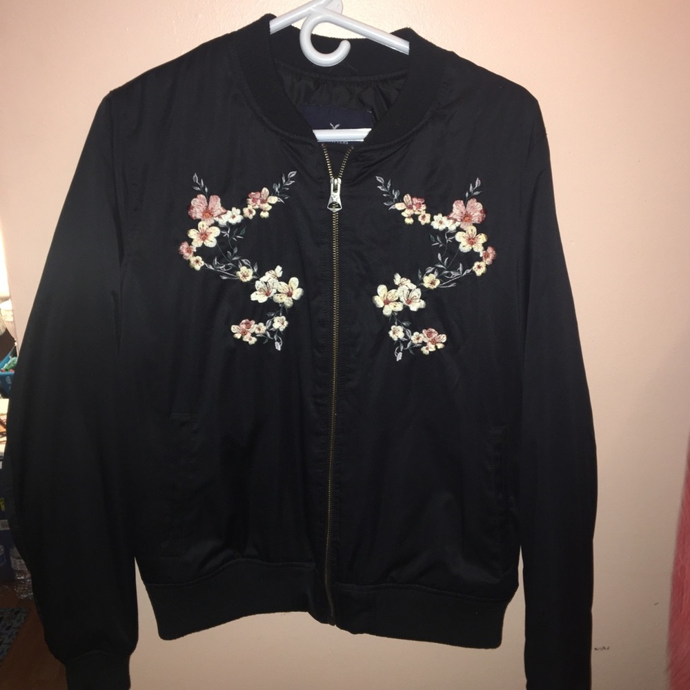 black bomber jacket