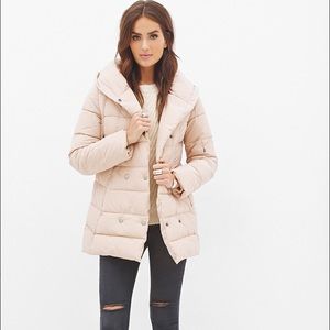 Blush pink puffer jacket