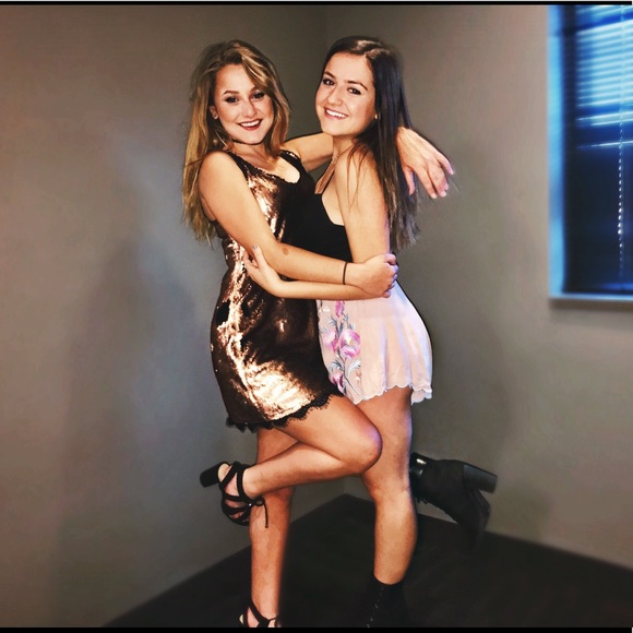 !!Free people color change sequin black gold dress - Picture 5 of 5