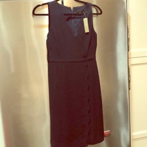 JCrew Navy Blue Scalloped Wrap Dress NWT size 2