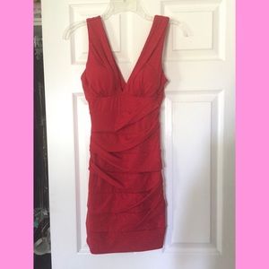 Glittery red fitted dress