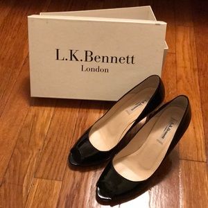 L.K. Bennett black peep toe pumps - size 38.5