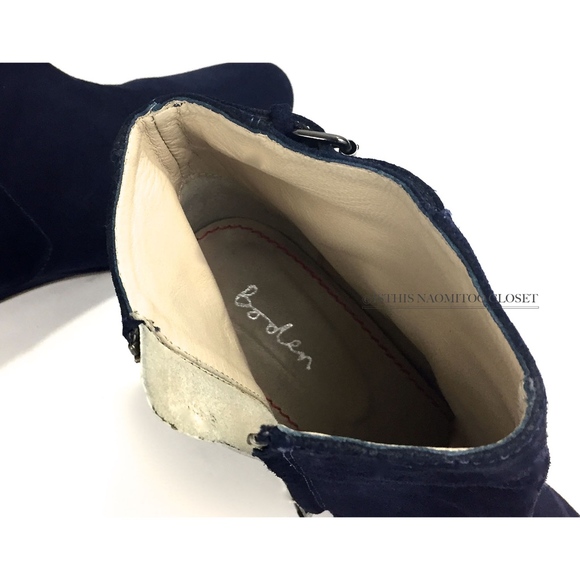 BODEN Suede Buckle Wedge Round Toe Ankle Heel