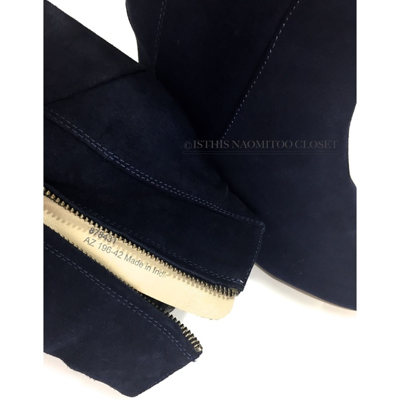 BODEN Suede Buckle Wedge Round Toe Ankle Heel