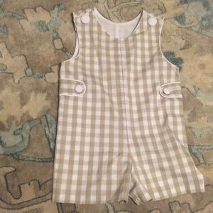 BananaSplit boys plaid romper