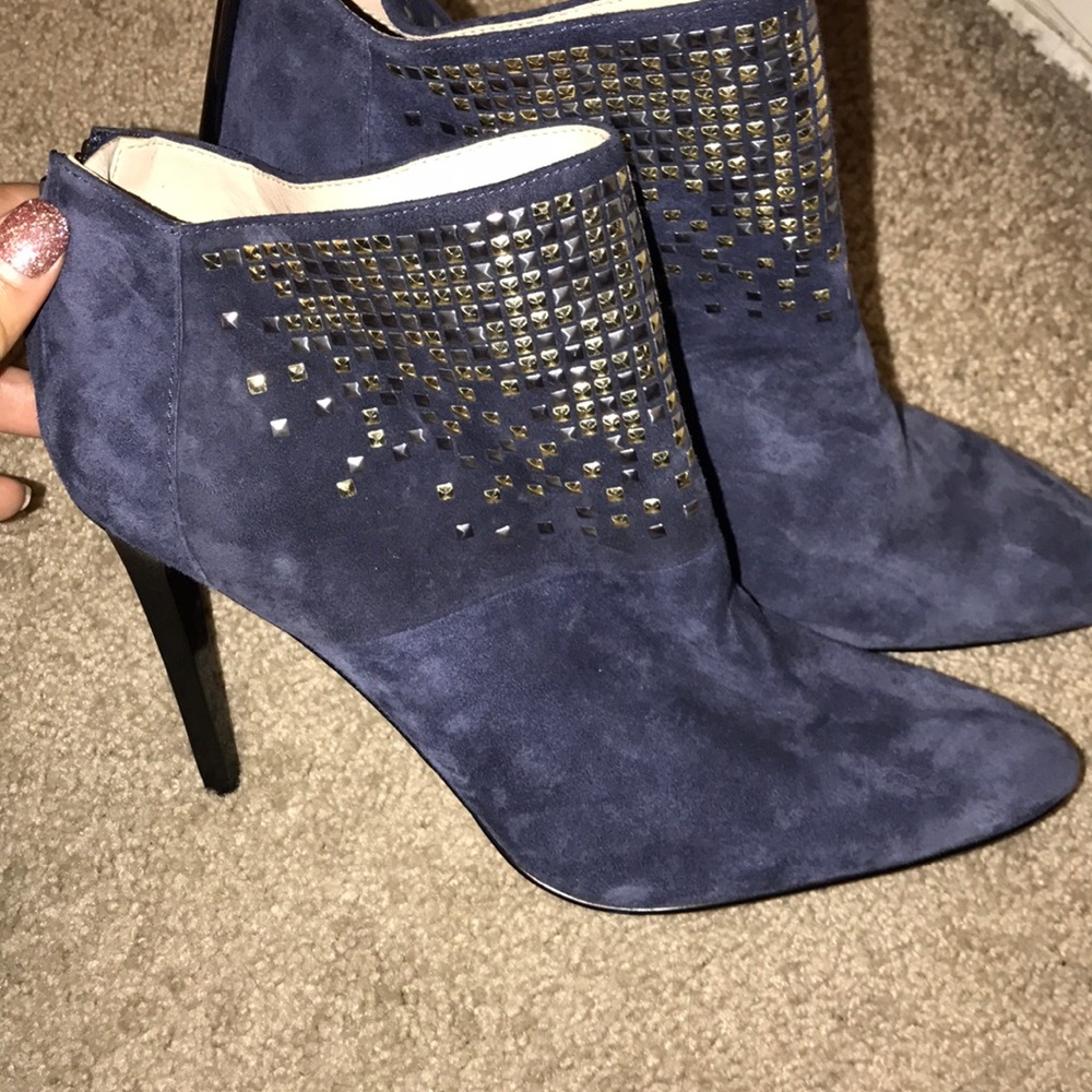 French connection blue suede booties