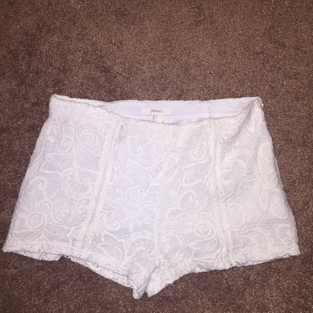White Lace Shorts