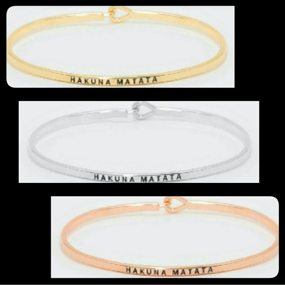 “Hakuna Matata" Petite Brass Bangle