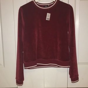 Brand new maroon velour top from Urban Outfitters