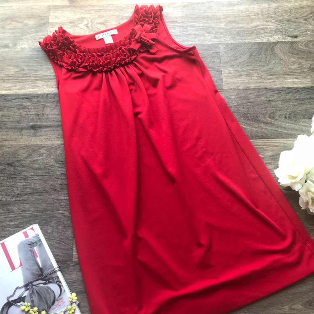 CYBER MONDAY SALE! Red ruffle collar dress