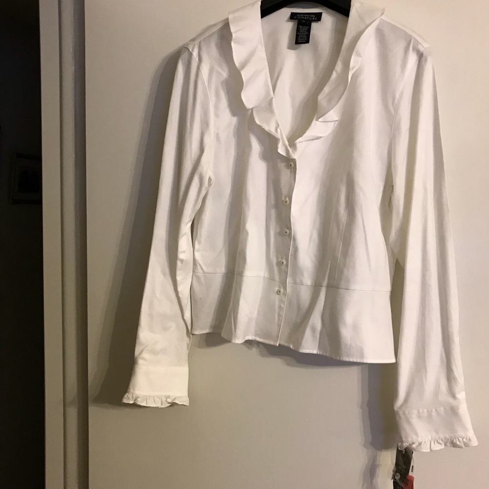 Jones New York white blouse/jacket size XL NWT