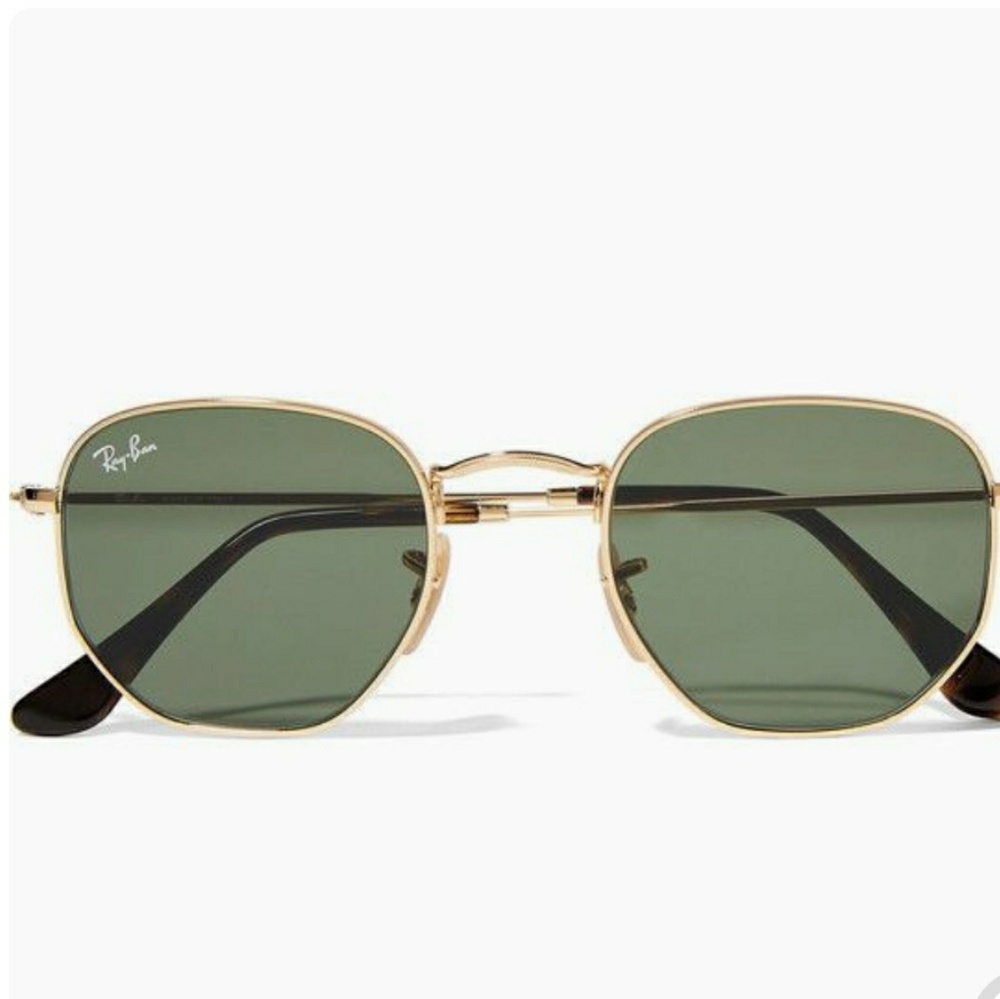 Ray ban Hexagonal Frame Gold Tone Sunglasses