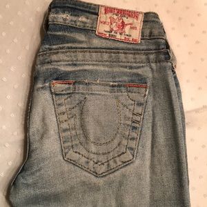 True Religion Light Wash Boot Cut Jeans