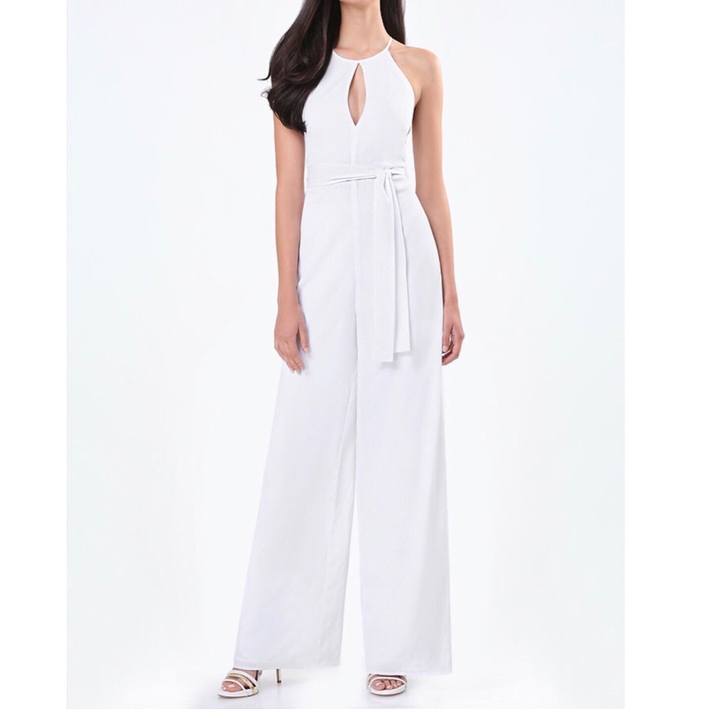 Bebe Wide Leg Halter Jumpsuit