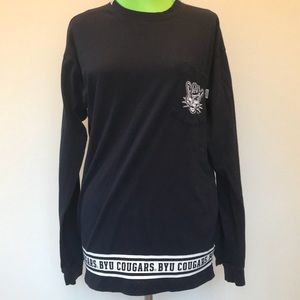 BYU Brigham Young Cougars Long Sleeve Tee Navy
