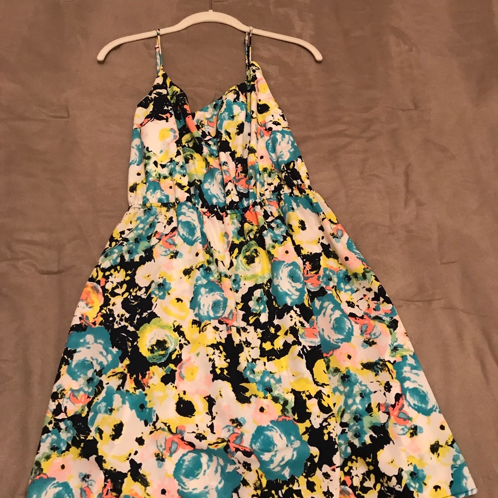 Floral Open Back Fun Dress