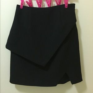 black peplum mini skirt