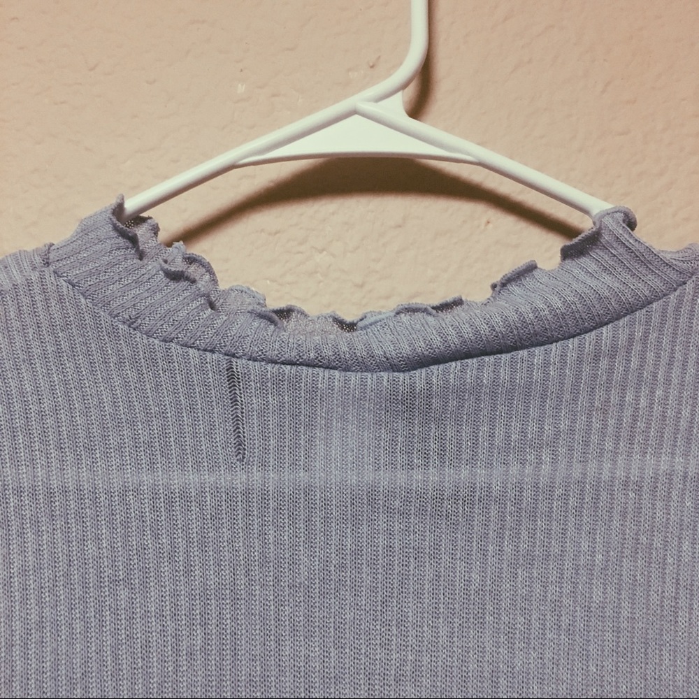 Purple Turtleneck with Ruffles