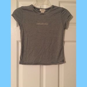 Striped “Influencer” baby tee