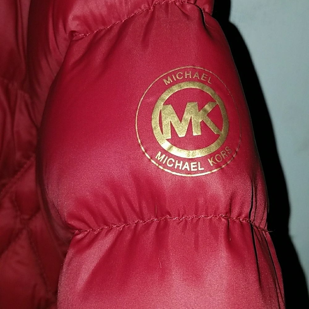 Red Michael Kors puffer coat