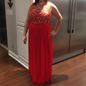Plus Size Red Prom Dress