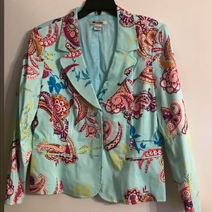Peter Nygard turquoise jacket size 14 NWT