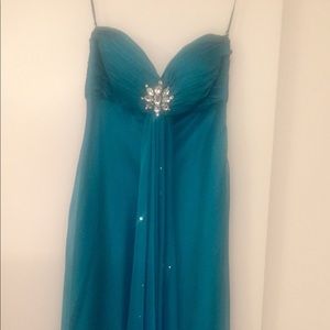 Formal turquoise dress. Long, gala/bridesmaid/prom