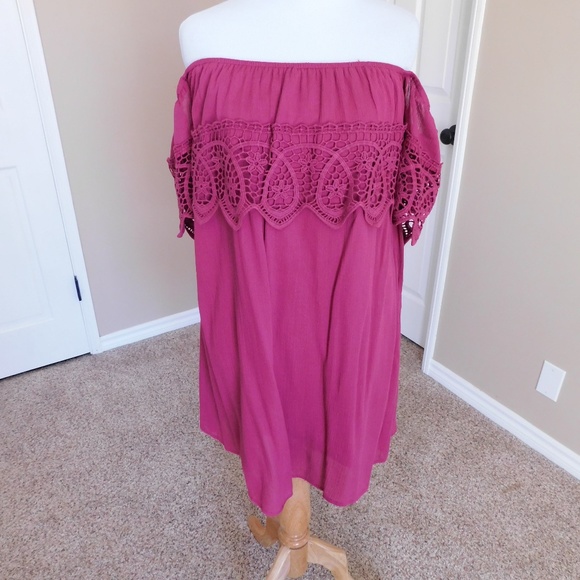 She and Sky Dresses & Skirts - Fuchsia Lace Dress