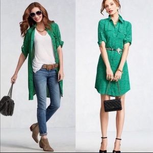 CAbi 429 Emerald Shirt Dress Size L