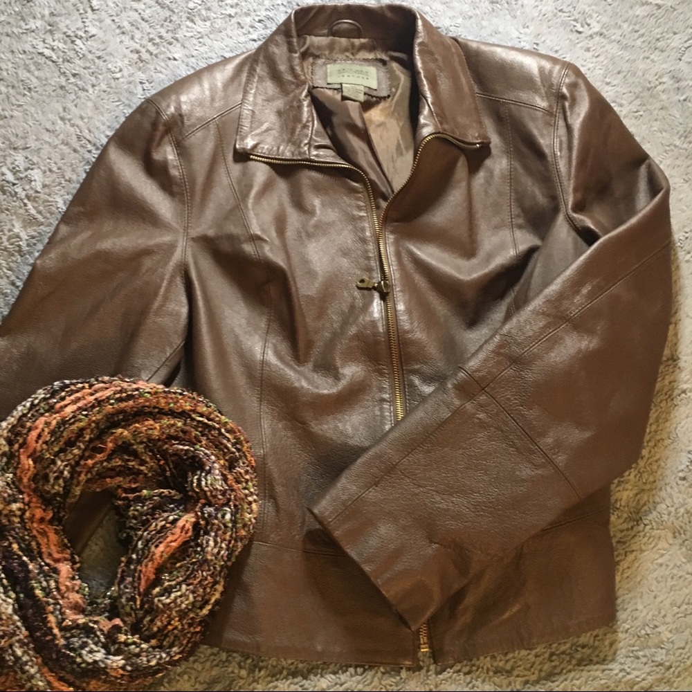 Brown 100% Genuine Leather Jacket