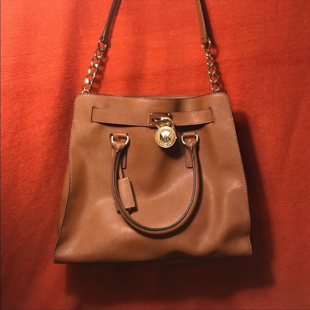Michael Kors Brown Leather Hamilton Tote!