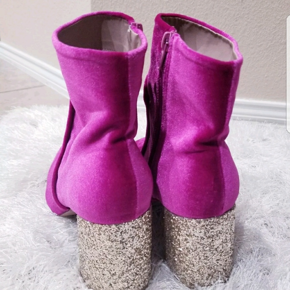 Betsey Johnson Kacey Women's Boot Magenta Glitter - Picture 4 of 6