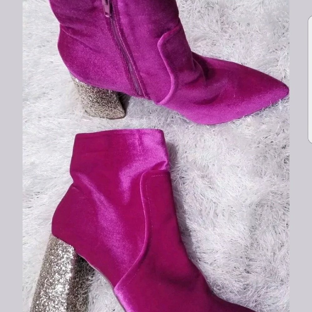 Betsey Johnson Kacey Women's Boot Magenta Glitter - Picture 5 of 6