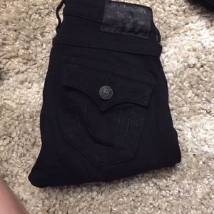 Black true religion zipper skinny jeans